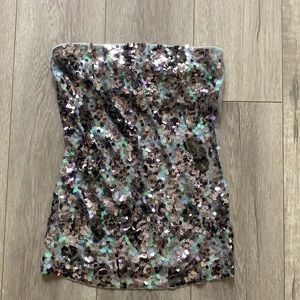 Sequin strapless top